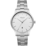 Obaku Denmark V247XDCISC Quartz Çelik Gri Beyaz Kadran Safir Cam 42 mm Erkek Kol Saati - tek ebat