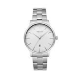 Obaku Denmark V247xdcısc Quartz Çelik Gri Beyaz Kadran Safir Cam 42 Mm Erkek Kol Saati