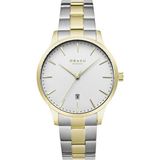 Obaku Denmark V247XDGISF Quartz Çelik Altın/gri Beyaz Kadran Safir Cam 42 mm Erkek Kol Saati - tek ebat