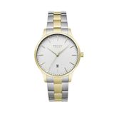 Obaku Denmark V247xdgısf Quartz Çelik Altın/Gri Beyaz Kadran Safir Cam 42 Mm Erkek Kol Saati