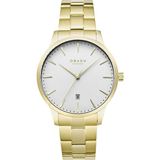 Obaku Denmark V247XDGISG Quartz Çelik Altın Rengi Beyaz Kadran Safir Cam 42 mm Erkek Kol Saati - tek ebat