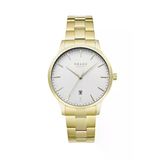 Obaku Denmark V247xdgısg Quartz Çelik Altın Rengi Beyaz Kadran Safir Cam 42 Mm Erkek Kol Saati