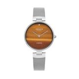 Obaku Denmark V256lhcnmc-Dted Quartz Hasır Gri Kahverengi Kadran 32 Mm Kadın Kol Saati