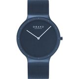 Obaku Denmark V307GXLLML Quartz Hasır Lacivert Safir Cam 40 mm Erkek Kol Saati - tek ebat