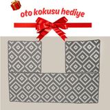 Obam Oto Koltuk Kılıfı (Çift Taraflı )Yıkanabilir Araba Takımı Kilim Beyaz-Gri - Beyaz - Gri