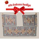 Obam Oto Koltuk Kılıfı (Çift Taraflı )Yıkanabilir Araba Takımı Kilim Gri Renk - Füme - Gri