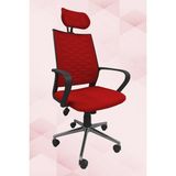 Obc Ofis Büro Concept Atlas Fileli Krom Yönetici Ofis Büro Bilgisayar Çalışma Koltuğu - Sandalyesi - Kırmızı