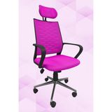 Obc Ofis Büro Concept Atlas Fileli Krom Yönetici Ofis Büro Bilgisayar Çalışma Koltuğu - Sandalyesi - Pembe