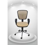 obc ofis büro concept Depar Krom - Fileli Ofis Büro Öğrenci Çalışma Koltuğu - Sandalyesi Cappucino