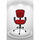 Obc Ofis Büro Concept Depar Krom - Fileli Ofis Büro Öğrenci Çalışma Koltuğu - Sandalyesi - Kırmızı