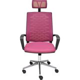 Obc Ofis Büro Concept Nadya Fileli Krom Yönetici Ofis Büro Bilgisayar Çalışma Koltuğu - Sandalyesi - Pembe