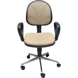 Obc Ofis Büro Concept Ohera Ofis Koltuğu Bilgisayar Çalışma Koltuğu Fileli Krom Ayak Sütlü Kahverengi