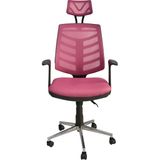 Obc Ofis Büro Concept Piramit Krom Fileli Ofis Büro Öğrenci Çalışma Koltuğu - Sandalyesi - Pembe