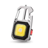 OBEISN Mini LED el feneri, 500 lümen, LED anahtarlık, taşınabilir el feneri, 7 ışık modu, TYPE-C, şarj edilebilir manyetik ayak, şişe açacağı, kamp, yürüyüş, trekking için