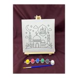obelleatelier Cami Figür Boyama Seti 20x20 Desenli | 6 Renk Boya ve Fırça Dahil Eğitici Aktivite Seti