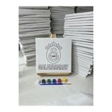 obelleatelier Galatasaray Logo 20x20 Tuval Boyama Seti – 6 Renk Boya ve Fırça Dahil