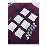 obelleatelier Taş Tablo Boyama Seti 6’lı | 12 Renk Boya ve Fırça Dahil