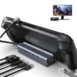 OBERSTER 6'sı 1 arada Buhar Güverte Bağlantı İstasyonu, HDMI 2.0, 4K@60Hz, Gigabit Ethernet, 3 USB A 3.0 ve USB C Şarj Bağlantı Noktası, Valve Steam Deck, TV, Switch, Tablet ile Uyumlu