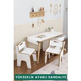 OBİ Atölye 3 Çekmeceli Aktivite Masası Çocuk Masa Sandalye Seti Oyuncak Dolabı - 2 Sandalyeli - Rulo Seti Dahil
