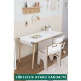 OBİ Atölye 3 Çekmeceli Aktivite Masası Çocuk Masa Sandalye Seti Oyuncak Dolabı -Tek Sandalyeli -Rulo Seti Dahil