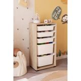 OBİ Atölye 5 Sepetli Çok Amaçlı Oyuncak Dolabı - Safir Meşe