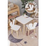 OBİ Atölye Çocuk Oyun Aktivite Masası 45x45 Cm 2 Sandalyeli Çocuk Çalışma Masası