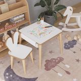 Obi Atölye Çocuk Oyun Aktivite Masası 45X45 cm - Kağıt Rulo Set - Montessori Sandalye Çalışma Masası - Beyaz