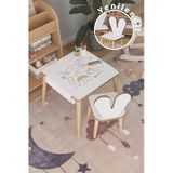 OBİ Atölye Çocuk Oyun Aktivite Masası 45x45 Cm - Kağıt Rulo Set - Montessori Sandalye Çalışma Masası