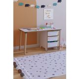Obi Atölye Oyun & Aktivite Masası 90X45 cm Oyuncak Dolabı 3 Sepetli Çocuk Çalışma Masası Oyun Masası - Beyaz