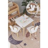 OBİ Atölye Resim Kağıdı Rulolu Çocuk Aktivite Masası 45x45 Cm 2 Sandalyeli Tavşan Sandalye