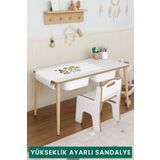 OBİ Atölye Yaz-Sil 2 Çekmeceli Aktivite Masası Çocuk Masası Tek Sandalyeli -Rulo Resim Kağıdı Setli