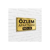 obibaskı Apartman-site Kapı Isimliği Kapı Tabelası Gold 20x29 Cm