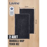 obido (2 Adet) Lavine Yengeç Mop Yedek Bezi Mandallı Mop Çift Taraflı Mikrofiber Bez Premium Kalite