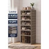 obido 6 Katlı Akordiyon Ayakkabılık 12 Çift Ayakkabı Kapasiteli Katlanır Portatif Ayakkabı Düzenleyici Beyaz