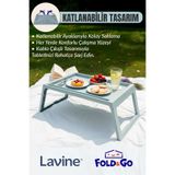 obido Lavine Fold&Go Katlanır Sehpa ”Mavi” Tablet - Bilgisayar Sehpası Yatak Üstü Kahvaltı Masası