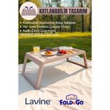 obido Lavine Fold&Go Katlanır Sehpa ”Pudra” Tablet - Bilgisayar Sehpası Yatak Üstü Kahvaltı Masası