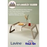 obido Lavine Fold&go Katlanır Sehpa ”toprak” Tablet - Laptop Sehpası Yatak Üstü Kahvaltı Masası - 56 x 36 x 26,3 cm - Bej