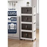 obido ”medium” 4 Katlı Portatif Dolap Organizer 30lt Çok Amaçlı Mıknatıs Kapaklı, Katlanır, Tekerlekli Beyaz