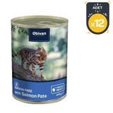 Obivan 12x400 gr Tahılsız Somon Balıklı Ezme Yetişkin Kedi Konservesi