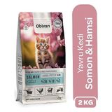 Obivan Premium Kalite Somonlu ve Hamsili Yavru Kedi Maması 2 kg Kuru Mama