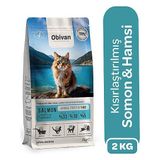 Obivan Somonlu ve Hamsili Kısırlaştırılmış Kedi Maması 2 kg Ekonomik Kuru Mama