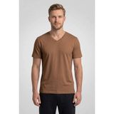 Obje Erkek Kahverengi Bambo V Yaka Yarım Kol Tişört - XL