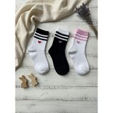 Obje Kız Çocuk Çizgili Renkli 3'lü Soket Çorap - 5 - 6 Yaş