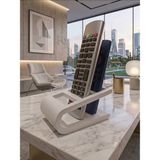Objekto 3D Premium Modern Kumanda Standı - Tv Ünitesi Düzenleyici Tutucu - Dekoratif Organizer - Beyaz