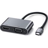 Obrax USB Type C To HDMI VGA 3.1 4K Çevirici Dönüştürücü Adaptör - Gri