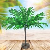 Obrecis 23 inç Işıklı Palmiye Ağacı Masa Dekoru, Tropikal Yapay Palmiye Ağacı Işıkları Dallar Pil USB ile Çalışan, Luau Yaz Hawaii Partisi Tiki Bar Ev için LED Mini Işıklı Palmiye Ağacı Dekor Masa Orta
