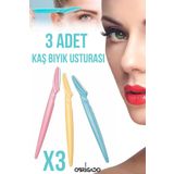 obrigado 1 Adet 3 farklı renk Kaş, Yüz Usturası , Kaş Ustura, Kaş Ustrası, Yüz Ustrası