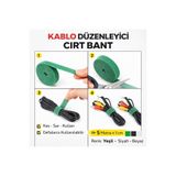 obrigado Cırt Bant Kablo Düzenleyici 5m x 1cmKesilebilir Kablo Toplayıcı Ev Ofis Kablo Sabitleyici Organizer