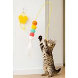 obrigado Kedi Oyun Oltası Tavana Yapıştırmalı Kedi Oyun Topu İpli Zilli Oyuncak Tırtıl Kedi Köpek Arabası