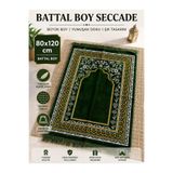 OBRNHOMEN Battal Boy Seccade Yeşil 80x120 cm | Büyük Boy Kadife Namazlık | Yumuşak Dokulu | Şık Tasarım